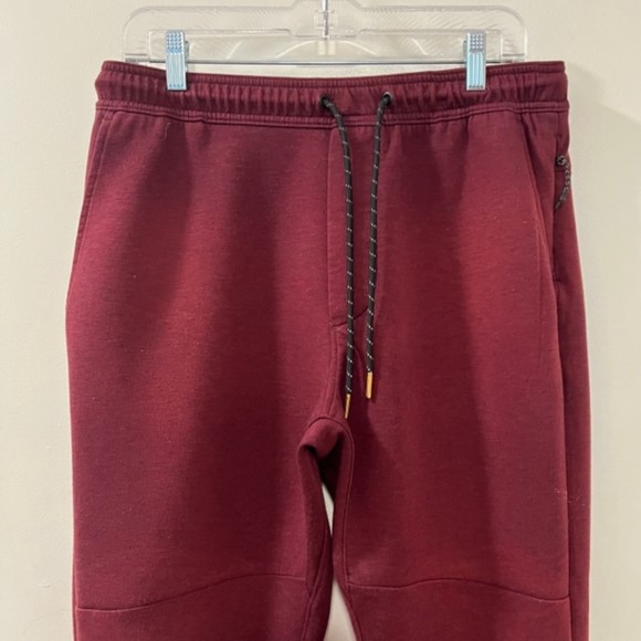American Eagle Maroon Fleece Elastic Drawstring Waist Jogger Pants Size Large - Picture 4 of 13